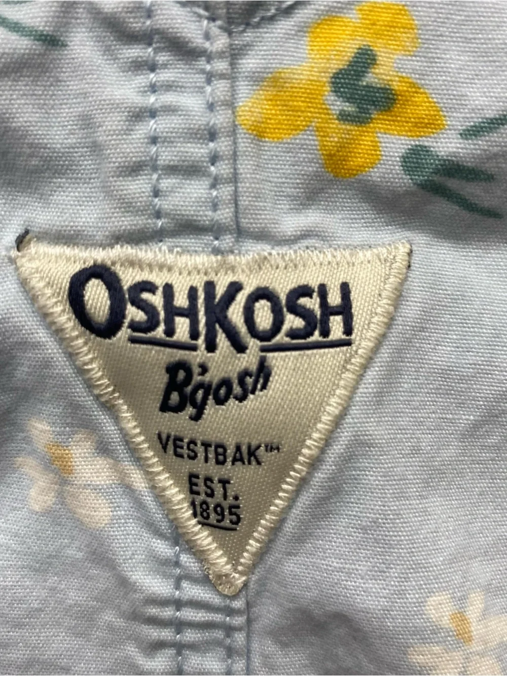 Oshkosh floral overalls girls size 18 months daisy blue shorts vestbak summer